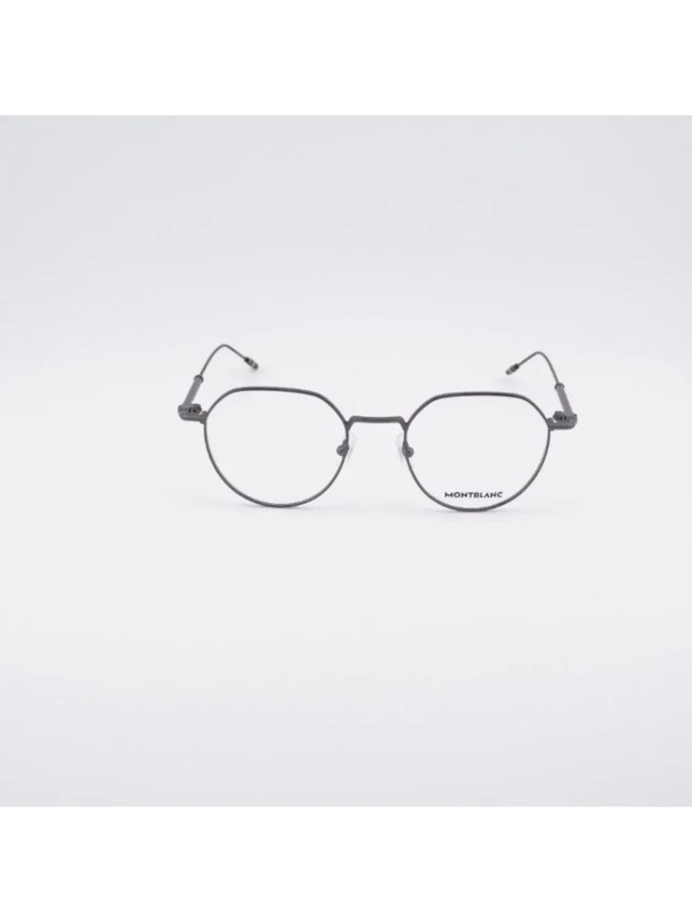 Montblanc MB0060O 001 Eyeglasses Ruthenium 50mm Round / Panto Frame